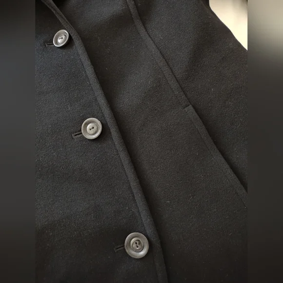 Kristen Blake Lambs Wool Cashmere Maxi Black Coat- Size 12 - Picture 5 of 11